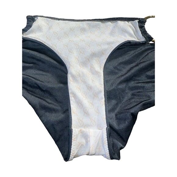 y2k Victorias Secret Swim Cheeky Bottom Gold Ring Smoke Grey Small - Picture 2 of 8